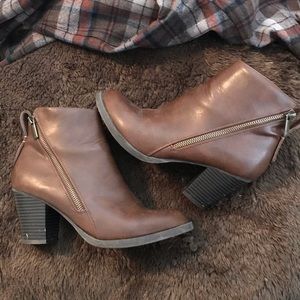 Charlotte Russe Brown Ankle Booties